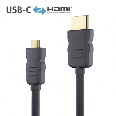 USB C-HDMI (2m) M-M BLACK